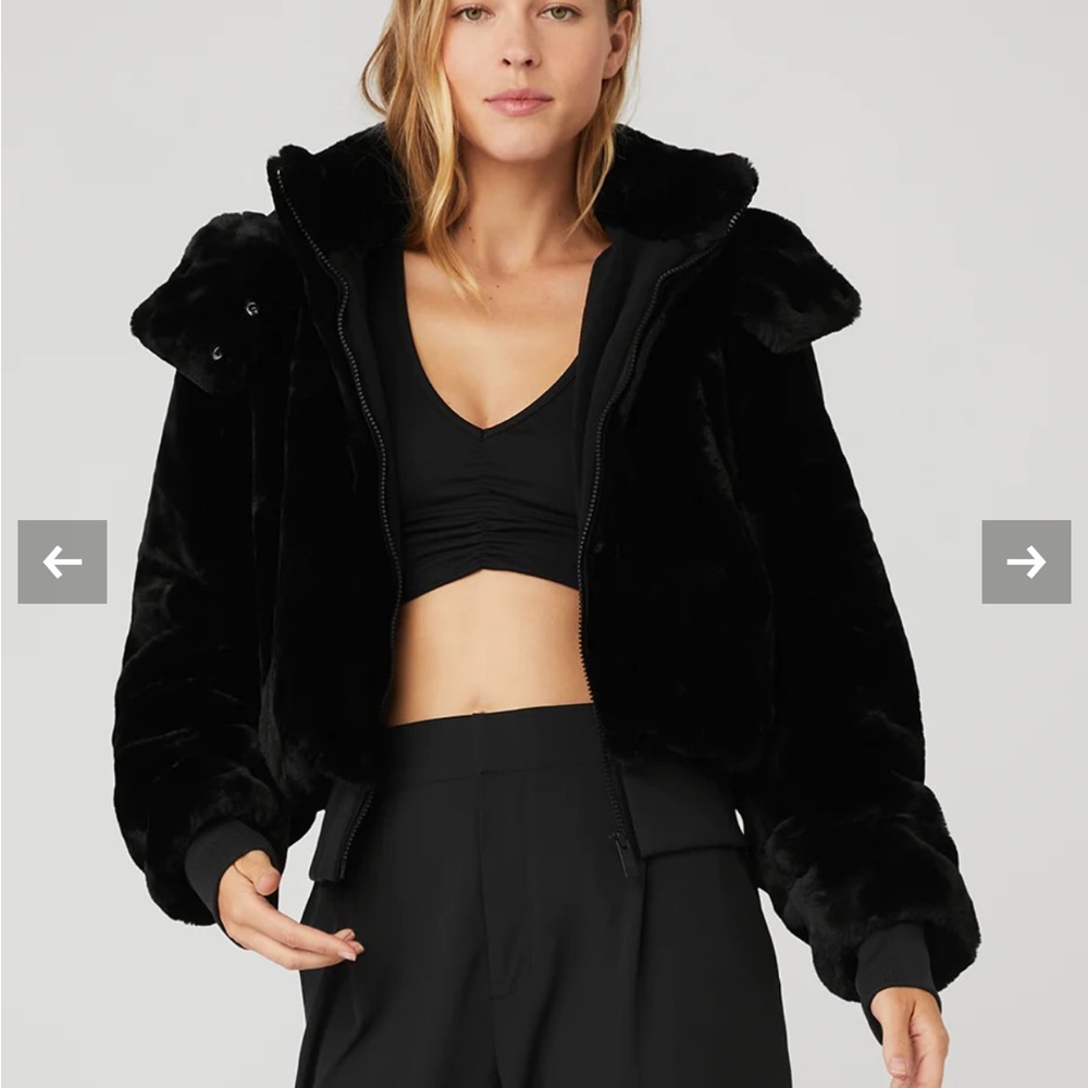 ALO~ FAUX FUR FOXY JACKET in SMALL LIKE NEW!!